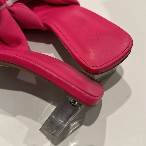 Open Edit NWOT Cleo Sandals in Pink Rouge with Clear Heel. - Picture 3 of 11